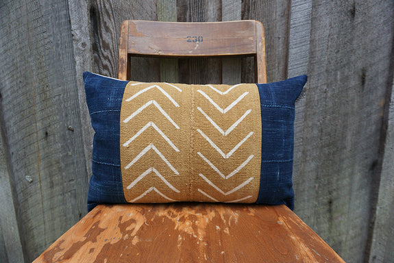 Zhavia - African Mudcloth and Vintage Indigo Pillow