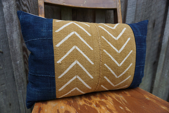 Zhavia - African Mudcloth and Vintage Indigo Pillow