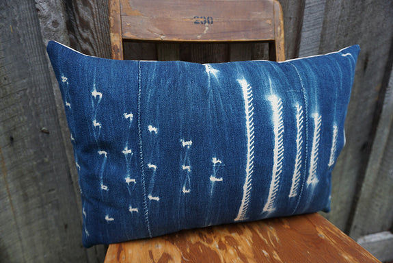 Zion - Vintage African Indigo Pillow