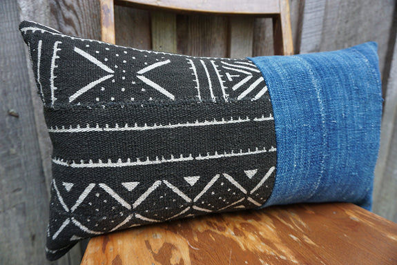 Emani - African Mudcloth and Vintage Indigo Pillow