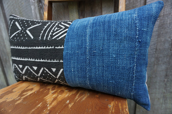 Emani - African Mudcloth and Vintage Indigo Pillow