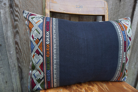 Ari - Vintage Laotian Silk Textile Pillow