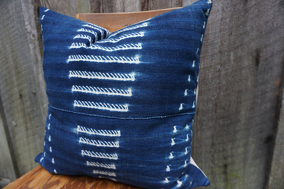 Eden - Vintage African Indigo Pillow