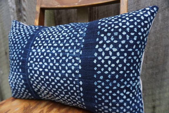 Fleur - Vintage African Indigo Pillow