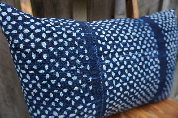 Fleur - Vintage African Indigo Pillow