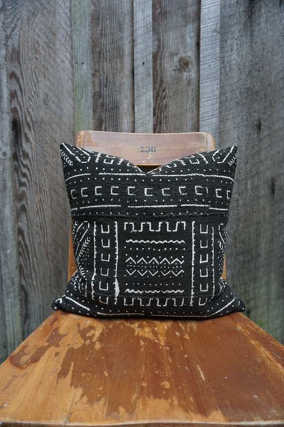Navy - African Mudcloth Pillow