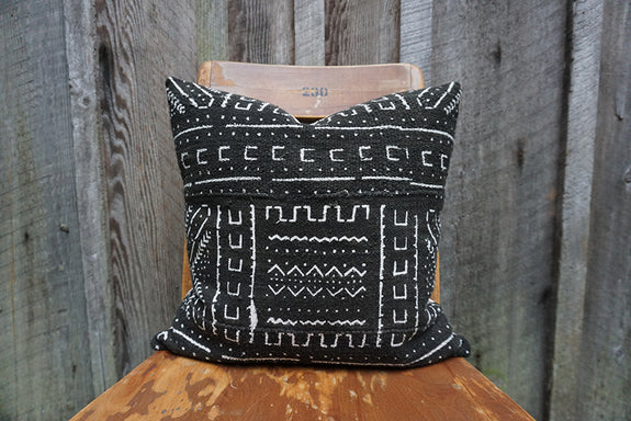 Navy - African Mudcloth Pillow