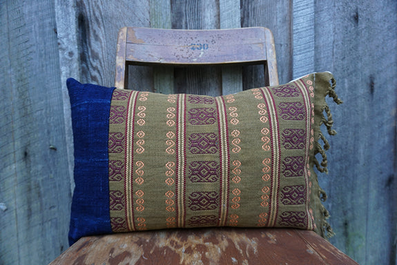 Sicily - Oaxacan Textile and Vintage African Indigo Pillow