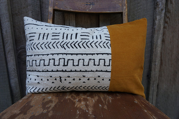 Posy - African Mudcloth with Corduroy Pillow