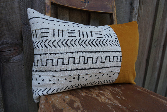 Posy - African Mudcloth with Corduroy Pillow