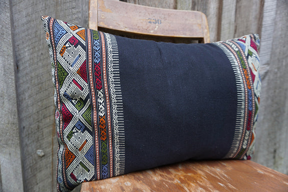 Stasia - Vintage Laotian Silk Textile Pillow