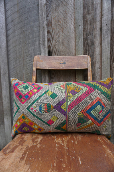 Annalise - Vintage Laotian Silk Textile Pillow