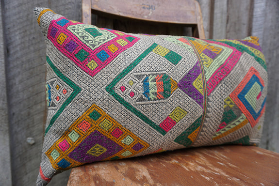 Annalise - Vintage Laotian Silk Textile Pillow