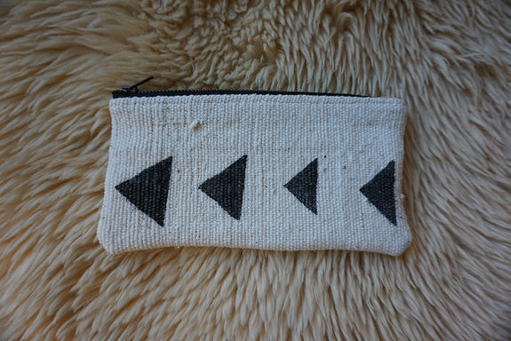 Zippered Pouch made from African Mudcloth #260