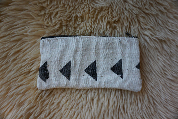 Zippered Pouch made from African Mudcloth #260