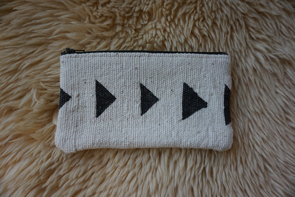 Zippered Pouch made from African Mudcloth - #259