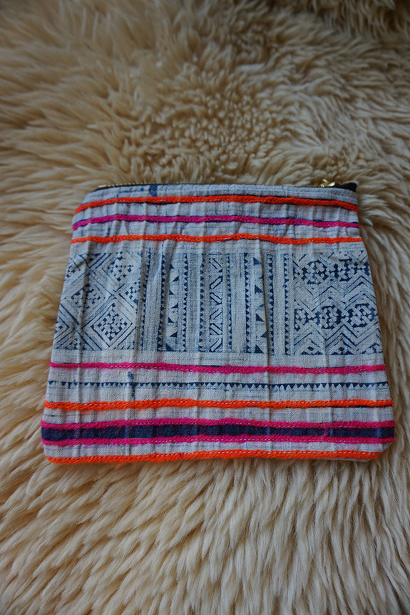 Zippered Pouch made from Vintage Thai Hmong Textile - #261