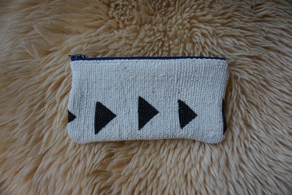 Zippered Pouch made from African Mudcloth - #284