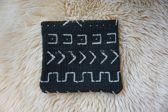 Zippered Pouch made from African Mudcloth - #283