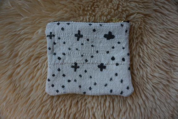 Zippered Pouch made from African Mudcloth - #282