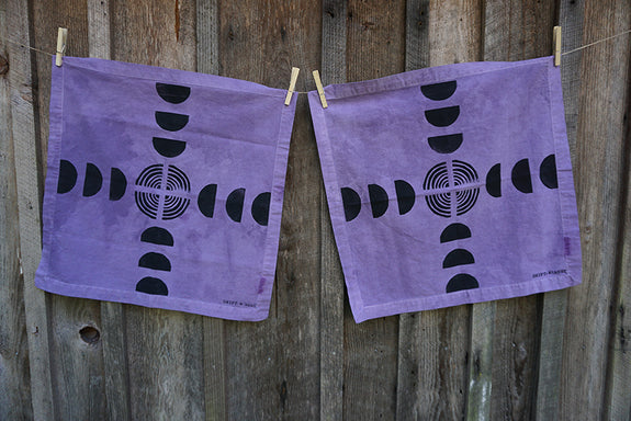 Naturally Dyed + Blockprinted Set/2 Napkins - Purple