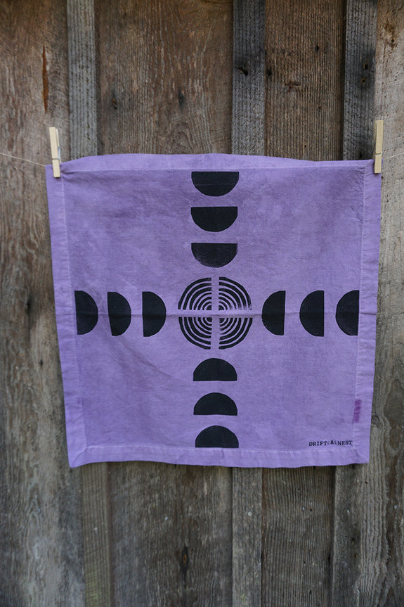 Naturally Dyed + Blockprinted Set/2 Napkins - Purple