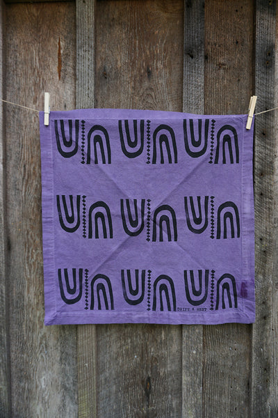 Naturally Dyed + Blockprinted Set/2 Napkins - Purple