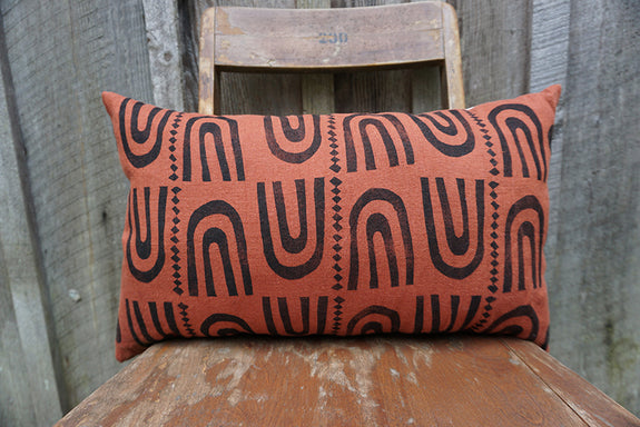 Maxine - Hand Printed Blockprint Linen Pillow