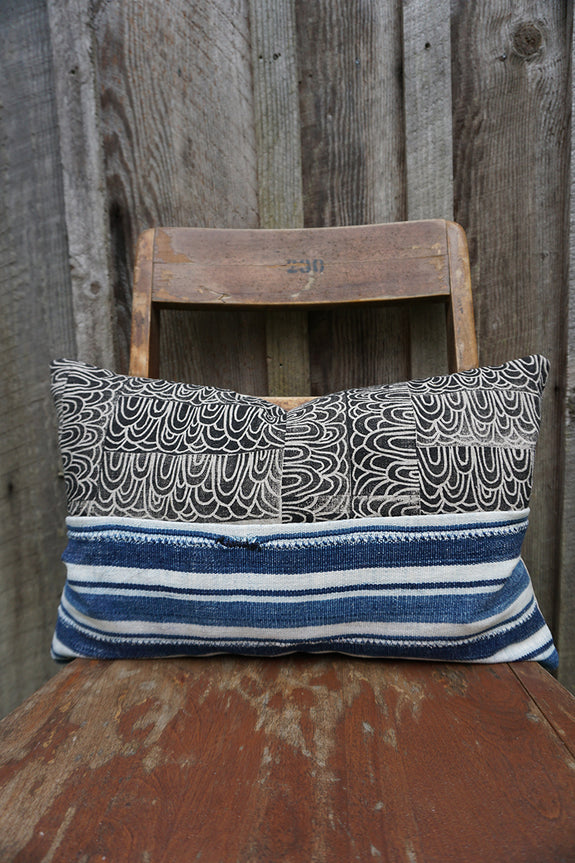 Cali - Vintage African Indigo with Blockprint Pillow