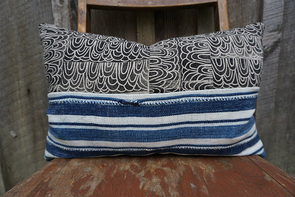 Cali - Vintage African Indigo with Blockprint Pillow