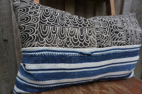 Cali - Vintage African Indigo with Blockprint Pillow