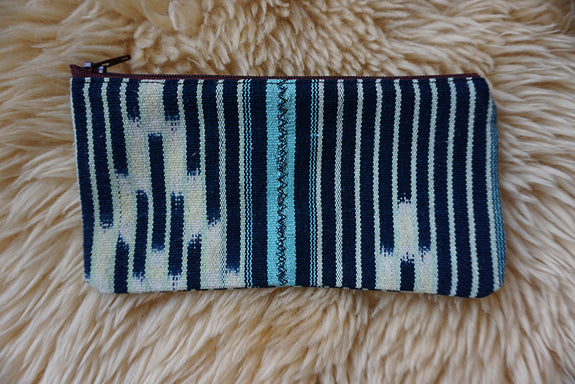Zippered Pouch made from Vintage African Baule Textile - #287