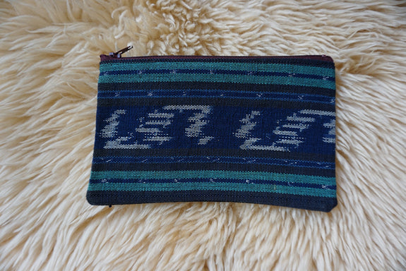 Zippered Pouch made from Indonesian Ikat Textiles - #288