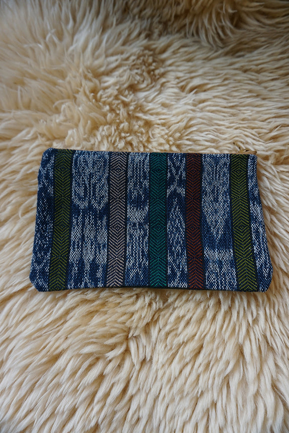 Zippered Pouch made from Guatemalan Ikat Textile - #289