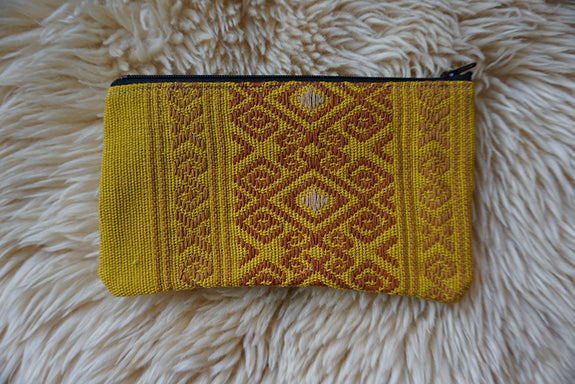 Zippered Pouch made from Bright Mexican Textile - #292