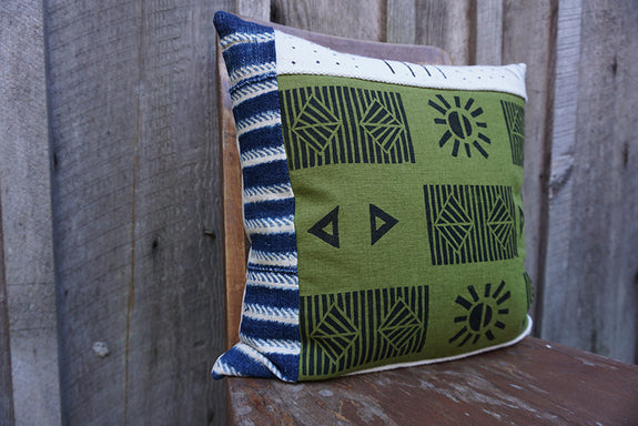 Wilder - Blockprint with African Mudcloth and Vintage Indigo Pillow