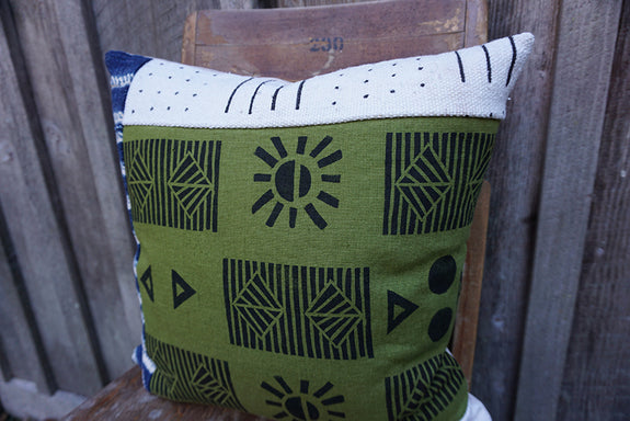 Wilder - Blockprint with African Mudcloth and Vintage Indigo Pillow