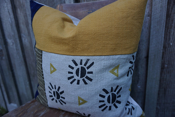Nala - Blockprint and Vintage African Indigo and Mudcloth Pillow