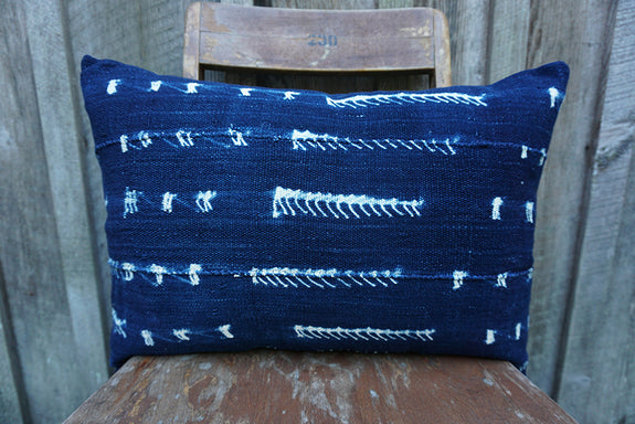 Meadow - Vintage African Indigo Pillow