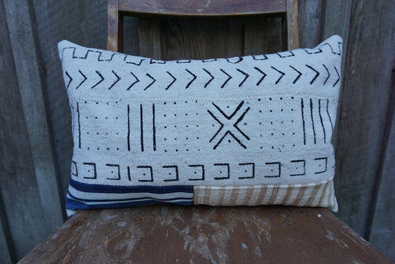 Frances - African Mudcloth and Vintage Indigo Pillow