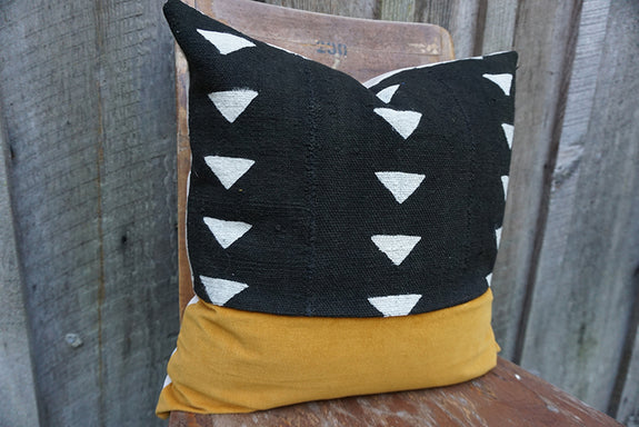 Kataleya - African Mudcloth and Corduroy Pillow
