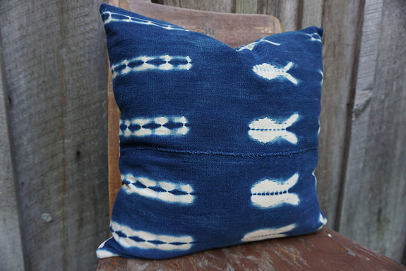 Noemi - Vintage African Indigo Pillow