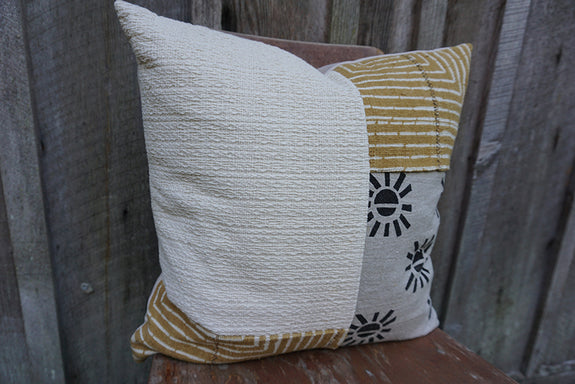 Silas - Blockprint and African Mudcloth Pillow
