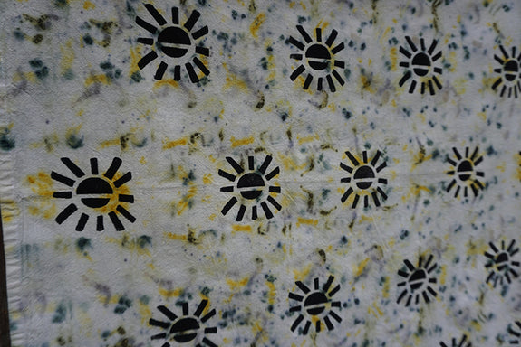 Naturally Dyed + Blockprinted Tea Towel - Multi