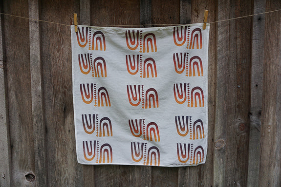 Blockprinted Organic Cotton Bandana - White