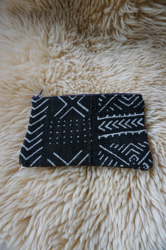 Zippered Pouch made from African Mudcloth - #317