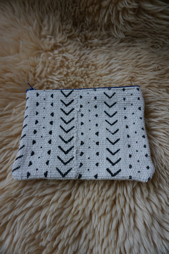 Zippered Pouch made from African Mudcloth - #324