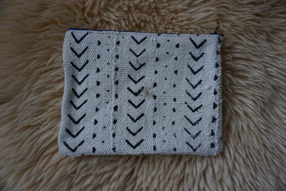 Zippered Pouch made from African Mudcloth - #324