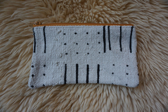 Zippered Pouch made from African Mudcloth - #301