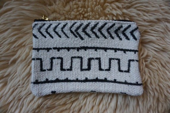 Zippered Pouch made from African Mudcloth - #307